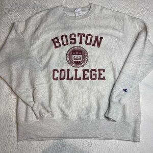 Champion Light Gray Boston College Crewneck Sweater Men’s Unisex